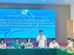 Đoàn công tác Hội LHPN Việt Nam kiểm tra, giám sát hoạt động ủy thác cho vay vốn giữa hội LHPN với Ngân hàng chính sách và ngân hàng NN&PTNT xã Xuân Mai