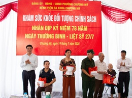 Chương Mỹ khám, chăm sóc sức khỏe cho đối tượng chính sách nhân kỷ niệm 78 năm ngày Thương binh liệt sĩ (27/7/1947 – 27/7/2025)
