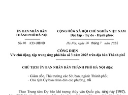 CÔNG ĐIỆN VỀ VIỆC CHỦ ĐỘNG, TẬP TRUNG ỨNG PHÓ BÃO SỐ 3 NĂM 2025 TRÊN ĐỊA BÀN THÀNH PHỐ