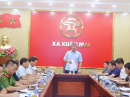 Đồng chí Phó Chủ tịch UBND Thành phố Nguyễn Mạnh Quyền kiểm tra công tác phòng, chống mưa bão, ngập lụt và ứng phó với cơn bão số 3 năm 2025 tại xã Xuân Mai và Trần Phú