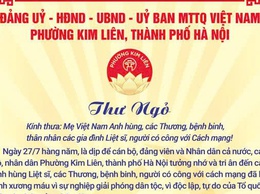 THƯ NGỎ: ĐẢNG ỦY – UBND – HĐND – ỦY BAN MẶT TRẬN TỔ QUỐC VIỆT NAM PHƯỜNG KIM LIÊN