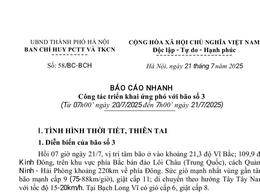 ️ BÁO CÁO NHANH VỀ CÔNG TÁC ỨNG PHÓ BÃO SỐ 3 TẠI HÀ NỘI (TỪ 7H00 NGÀY 20/7 ĐẾN 7H00 NGÀY 21/7/2025)