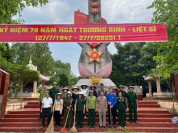 MTTQ, CÁC ĐOÀN THỂ  VÀ NHÂN DÂN XÃ SÓC SƠN RA QUÂN LÀM ĐẸP NGHĨA TRANG LIỆT SĨ