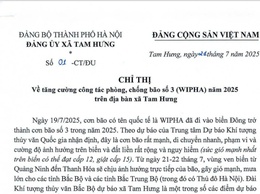 XÃ TAM HƯNG: BAN HÀNH CHỈ THỊ TĂNG CƯỜNG CÔNG TÁC PHÒNG, CHỐNG BÃO SỐ 3 (WIPHA) NĂM 2025