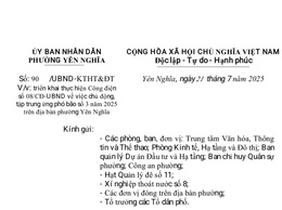 PHƯỜNG YÊN NGHĨA TĂNG CƯỜNG TRIỂN KHAI CÁC BIỆN PHÁP CHỦ ĐỘNG ỨNG PHÓ BÃO SỐ 3 NĂM 2025
