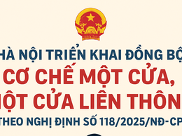 Hà Nội triển khai đồng bộ cơ chế một cửa, một cửa liên thông theo Nghị định 118/2025/NĐ-CP