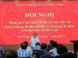 Chủ tịch UBND xã Mê Linh làm việc với hiệu trưởng các trường, Bí thư Chi bộ, trưởng các thôn0