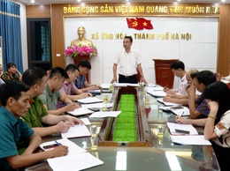 Ứng Hòa: Hội nghị thống nhất phương án cưỡng chế, đảm bảo an ninh trật tự tổ chức thi công dự án: Đầu tư xây dựng đường trục phía Nam Km34+950 đến Km35+170 địa phận thôn Giang Triều.