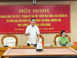 Kiểm tra công tác chuẩn bị Đại hội Đảng tại 5 phường Hà Đông, Dương Nội, Kiến Hưng, Phú Lương, Yên Nghĩa