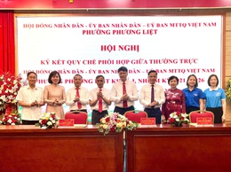 Thường trực HĐND - UBND - Ủy ban MTTQ Việt Nam                                phường Phương Liệt ký kết Quy chế phối hợp công tác