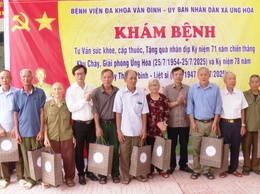 Khám, tư vấn sức khỏe, cấp phát thuốc miễn phí cho hơn 300 đối tượng chính sách nhân kỷ niệm 78 năm Ngày Thương binh - Liệt sĩ.