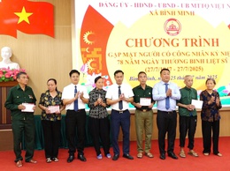 Xã Bình Minh tri ân các anh hùng liệt sĩ, thương, bệnh binh nhân kỷ niệm 78 năm Ngày Thương binh - Liệt sĩ