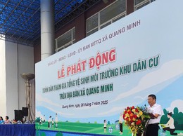 Xã Quang Minh phát động vệ sinh môi trường, khắc phục hậu quã bão số 3 Wipha và chào mừng các sự kiện quan trọng của đất nước