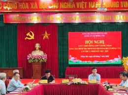 Đảng uỷ Xã Hồng Vân tổ chức hội nghị lấy ý kiến góp ý vào dự thảo Văn kiện Đại hội Đảng bộ xã lần thứ I, nhiệm kỳ 2025-2030
