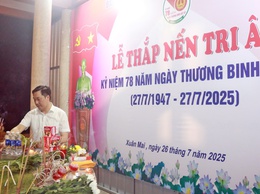Xuân Mai trang trọng tổ chức lễ thắp nến tri ân tại 4 nghĩa trang liệt sỹ trên địa bàn