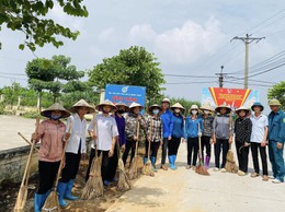Đồng loạt ra quân tổng vệ sinh môi trường chào mừng Đại hội Đảng bộ xã Minh Châu lần thứ I