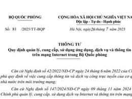 Không được đặt tên tài khoản mạng xã hội giống hoặc trùng tên cơ quan nhà nước, cơ quan báo chí, cơ quan khác trong Bộ Quốc phòng