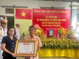 Xã Quang Minh tổ chức trọng thể lễ truy điệu và cấp Bằng Tổ quốc ghi công cho Liệt sỹ Nguyễn Văn Tíu