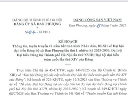 Kế hoạch của Đảng ủy xã Đan Phượng số 05 - KH/ĐU
