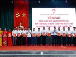 Uỷ ban MTTQ Việt Nam xã Hồng Sơn tổ chức thành công Hội nghị lần thứ Nhất về công tác cán bộ và quy chế làm việc, quy chế phối hợp