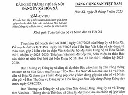 Giới thiệu Dự thảo Báo cáo chính trị trình Đại Hội Đảng bộ xã Hoà Xá lần thứ I, nhiệm kỳ 2025 - 2030