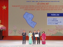 PHƯỜNG LÁNG THAM DỰ LỄ CÔNG BỐ VÀ TRAO QUYẾT ĐỊNH THÀNH LẬP 126 ĐƠN VỊ HÀNH CHÍNH CẤP XÃ, PHƯỜNG