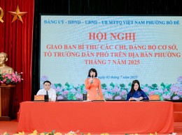 Hội nghị công bố quyết định tổ chức bộ máy, bổ nhiệm cán bộ và giao ban Bí thư chi bộ, tổ trưởng dân phố tháng 7/2025 tại phường Bồ Đề