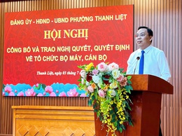 Phường Thanh Liệt: Công bố và trao Nghị quyết, Quyết định về tổ chức bộ máy cán bộ