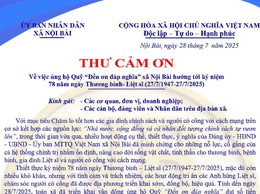 THƯ CẢM ƠN