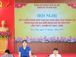 Xã Hòa Phú: Hội nghị xin ý kiến đóng góp ý kiến vào dự thảo báo cáo chính trị trình Đại hội đại biểu Đảng bộ xã Hòa Phú lần thứ I

