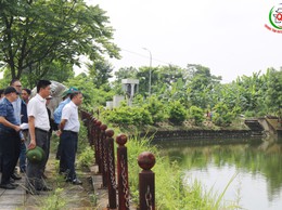 Chủ tịch UBND xã Quốc Oai Nguyễn Trung Thành kiểm tra, tháo gỡ khó khăn trong công tác GPMB phục vụ Dự án xây dựng Hạ tầng kỹ thuật khu Đất dịch vụ nhà ở Sài Sơn