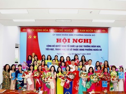 Hội nghị công bố các quyết định tổ chức lại các trường công lập trên địa bàn phường Nghĩa Đô