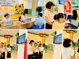 Không khí náo nhiệt trong mùa tuyển sinh trực tuyến cấp học Mầm non năm học 2025 - 2026 tại phường Cửa Nam