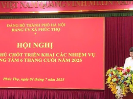 Hội nghị cán bộ chủ chốt xã Phúc Thọ: Quyết tâm cao cho nhiệm vụ phát triển 6 tháng cuối năm 2025