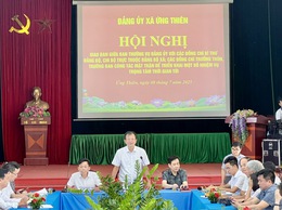 Đảng ủy xã Ứng Thiên tổ chức hội nghị giao ban với các đồng chí Bí thư đảng bộ, chi bộ trực thuộc
