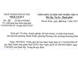 Thông báo về việc triển khai thực hiện Nghị định số 174/2025/NĐ-CP về giảm thuế GTGT