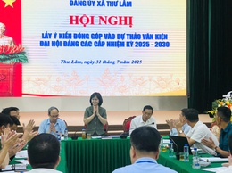 Đảng uỷ xã Thư Lâm tổ chức hội lấy ý kiến đóng góp vào Dự thảo văn kiện Đại hội Đảng các cấp nhiệm kỳ 2025 – 2030