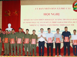 Phú Cát: Sơ kết 1 năm triển khai lực lượng tham gia bảo vệ an ninh, trật tự ở cơ sở