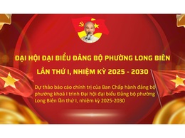 Dự thảo báo cáo chính trị của Ban Chấp hành đảng bộ phường khoá I trình Đại hội đại biểu Đảng bộ phường Long Biên lần thứ I, nhiệm kỳ 2025-2030.