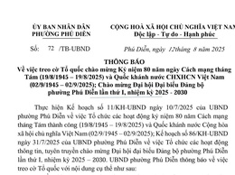 Thông báo về việc treo cờ Tổ quốc