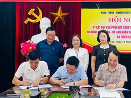 Hội nghị ký kết quy chế phối hợp giữa Thường trực HĐND – UBND – UB MTTQ Việt Nam xã Thiên Lộc