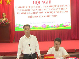 UBND xã tổ chức Hội nghị giao ban thường kỳ đánh giá kết quả thực hiện nhiệm vụ công tháng 7; phương hướng nhiệm vụ tháng 8 và triển khai kế hoạch rà soát các hộ kinh doanh trên địa bàn xã.