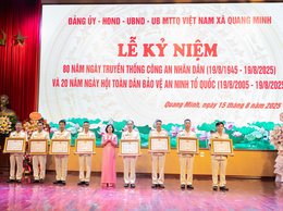Xã Quang Minh kỷ niệm 80 năm Ngày truyền thống Công an nhân dân Việt Nam và 20 năm Ngày hội Toàn dân bảo vệ an ninh Tổ quốc