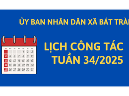 LỊCH CÔNG TÁC TUẦN 34/2025 - ỦY BAN NHÂN DÂN XÃ