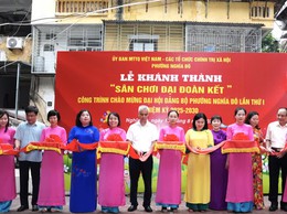 Khánh thành “Sân chơi Đại đoàn kết” chào mừng Đại hội Đảng bộ phường Nghĩa Đô