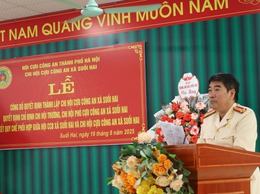 Lễ công bố quyết định thành lập chi hội Cựu công an nhân dân xã Suối Hai 