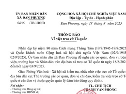 Thông báo về việc treo cờ Tổ quốc