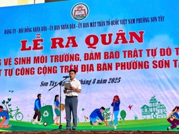Phường Sơn Tây ra quân tổng dọn vệ sinh môi trường, chung tay xây dựng môi trường xanh - sạch - đẹp