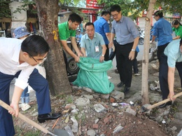 Phường Khương Đình đồng loạt ra quân hành động vì diện mạo đô thị “Sáng - Xanh - Sạch - Đẹp”