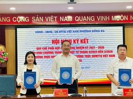 Thường trực HĐND, UBND, Ủy ban MTTQ Việt Nam phường Đống Đa ký kết phối hợp công tác